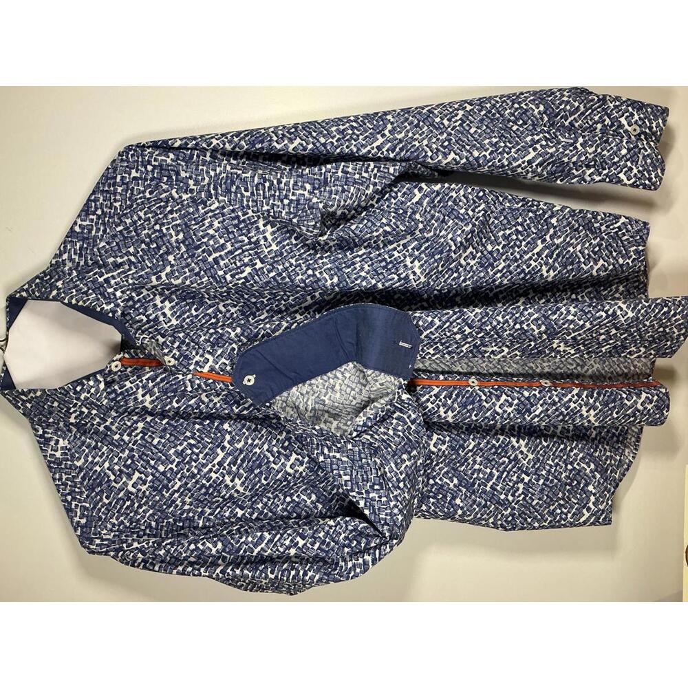 Bugatchi Classic Fit Men's Button Down Shirt Abstract Pattern Size M